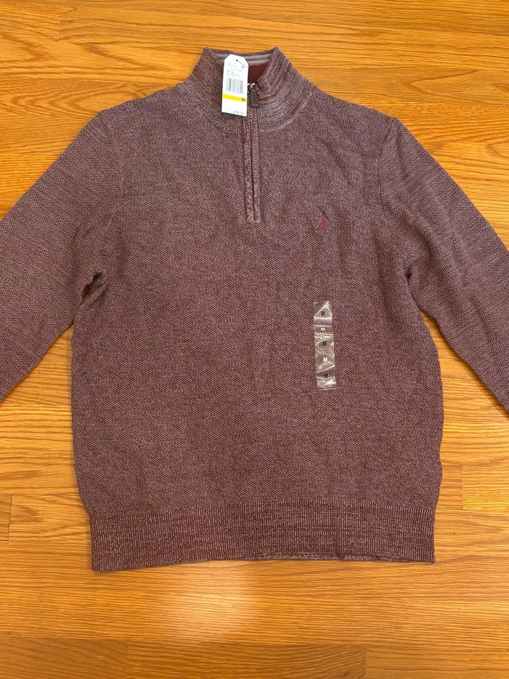 NWT Men’s Nautica Quarter-Zip Sweater - Burgundy